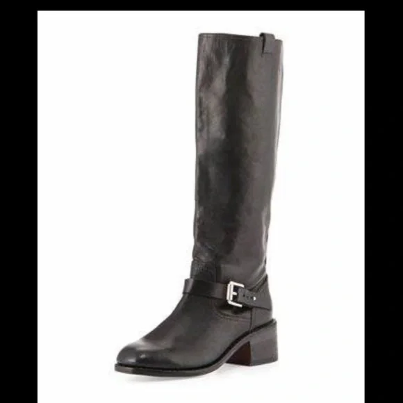 Rag&Bone Black Norton Tall Moto Combat Boots Sz 9 - Picture 10 of 11